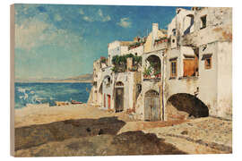 Quadro de madeira White houses of Marina Grande on Capri - Antonino Leto