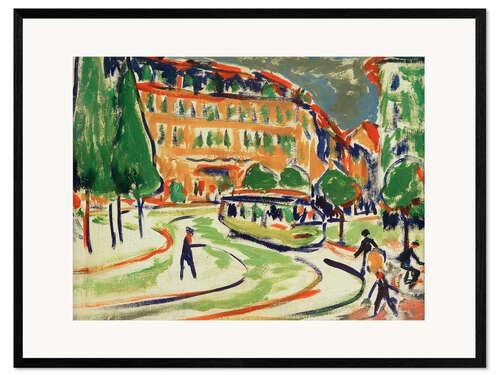 Impresión de arte enmarcada Tram in Dresden, 1909