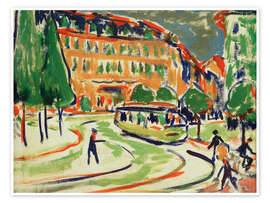 Wandbild Straßenbahn in Dresden, 1909 - Ernst Ludwig Kirchner