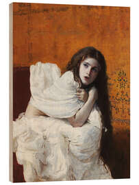 Holzbild Mädchen, dem Bad entsteigend - Paolo Vetri