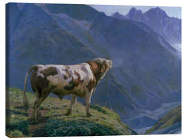 Lienzo The Bull in the Alps - Eugène Burnard, 1884