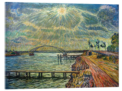 Stampa su vetro acrilico Baumgartenbrück with bridge over the Havel - Theo von Brockhusen
