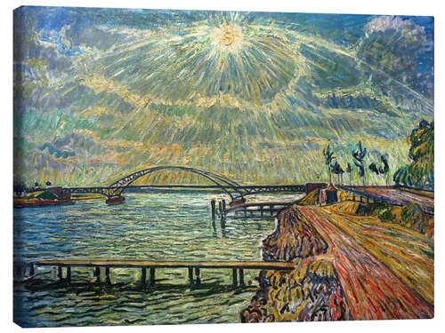 Stampa su tela Baumgartenbrück with bridge over the Havel - Theo von Brockhusen