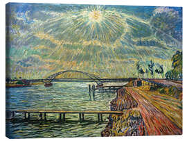 Lærredsbillede Baumgartenbrück with bridge over the Havel - Theo von Brockhusen