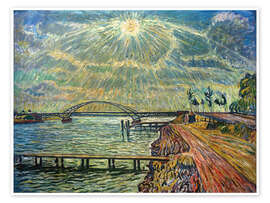 Poster Baumgartenbrück with bridge over the Havel - Theo von Brockhusen