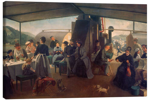 Lerretsbilde On the deck of a Rhine steamer - Harald Schiødte