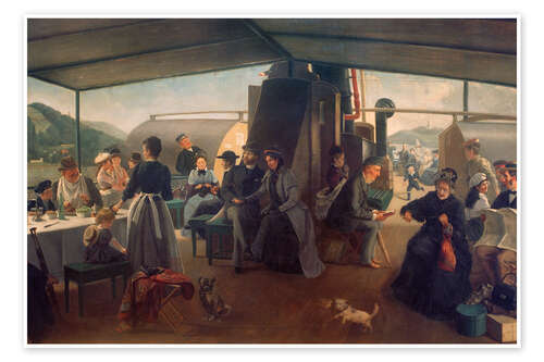 Plakat On the deck of a Rhine steamer - Harald Schiødte