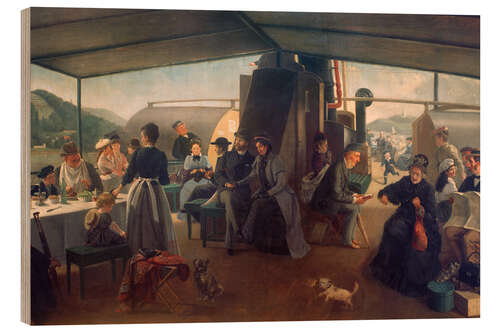Wood print On the deck of a Rhine steamer - Harald Schiødte