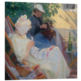 Hartschaumbild Frauen im Garten, 1891