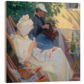 Trätavla Women in the Garden, 1891