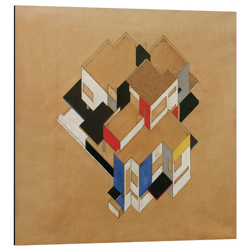 Aluminium print Axonometric projection of a private house, 1923