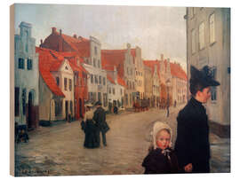 Holzbild Die Hartengrube in Lübeck - Heinrich Linde-Walther, 1903