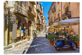 Acrylic print Alley in Cefalù, Sicily