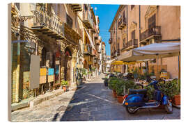 Cuadro de madera Alley in Cefalù, Sicily
