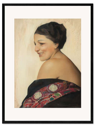Framed art print The laughing woman