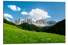 Aluminium print Mountain of the Vulture Group, Funes, South Tyrol II