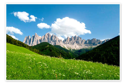 Poster Mountain of the Vulture Group, Funes, South Tyrol II