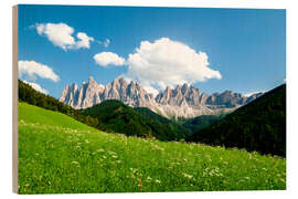 Holzbild Berg der Geiergruppe, Funes, Südtirol II - Jones &amp; Shimlock