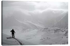 Tableau sur toile Skier Standing on a Ridge, Southcentral Alaska - Jones &amp; Shimlock