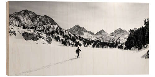 Obraz na drewnie Backcountry skier, Sierra Nevada, California II
