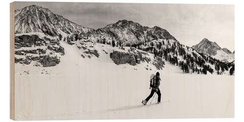 Obraz na drewnie Backcountry skier, Sierra Nevada, California I