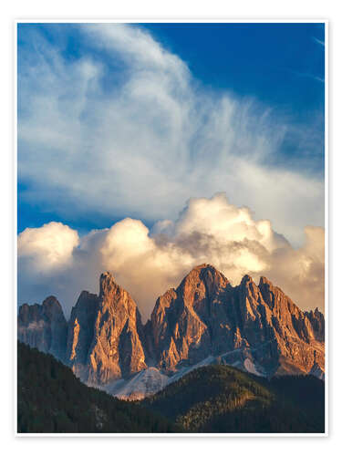 Poster Mountain peaks, Dolomites, Italy