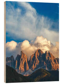 Holzbild Berggipfel, Dolomiten, Italien - Jones &amp; Shimlock