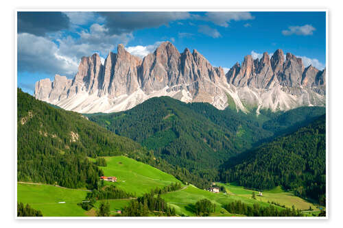 Poster Berg der Geiergruppe, Funes, Südtirol I