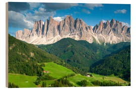 Holzbild Berg der Geiergruppe, Funes, Südtirol I - Jones &amp; Shimlock