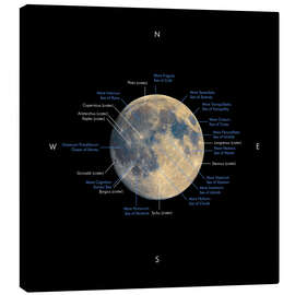 Canvas-taulu Full Moon Map (English and Latin)