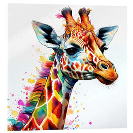 Quadro em acrílico Watercolour Giraffe