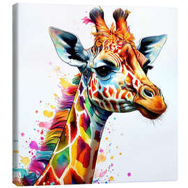 Leinwandbild Aquarell Giraffe - Mango Art