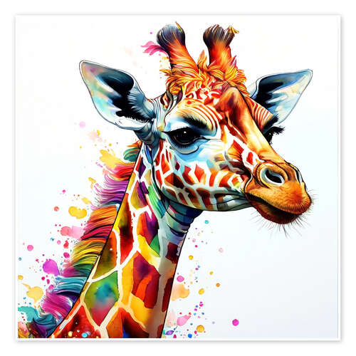 Poster Aquarell Giraffe