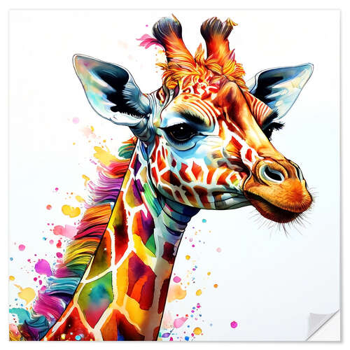 Wall sticker Watercolour Giraffe