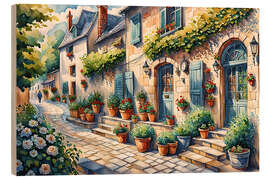 Tableau en bois Village Street - Mango Art