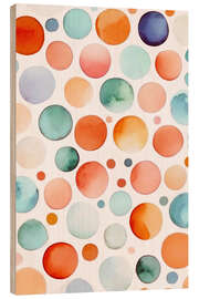 Puutaulu Watercolour-Circles