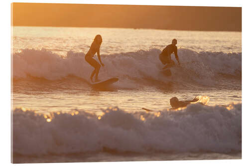 Akrylbilde Surfers backlit in Weligama Bay, Sri Lanka