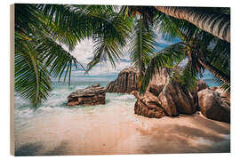 Tableau en bois Anse Lazio, Seychellen - Stefan Becker