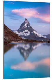 Aluminium print Scenic sunrise over Matterhorn peak reflected in Riffelsee - Roberto Sysa Moiola