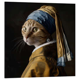 Magnettafel Die Katze mit dem Perlenohrring