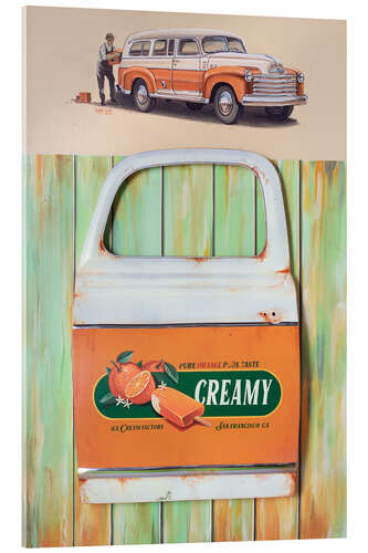 Acrylglasbild Icecar, Creamy Orange