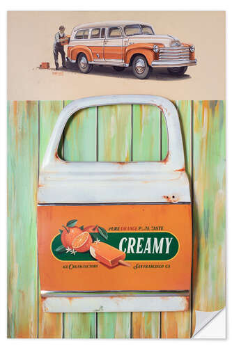 Naklejka na ścianę Icecar, Creamy Orange