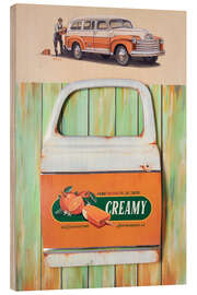 Wood print Icecar, Creamy Orange - Georg Huber