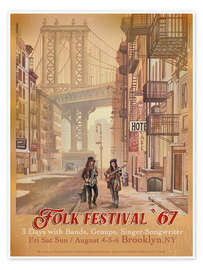 Wandbild Folk Festival &#039;67, Brooklyn, NY - Georg Huber