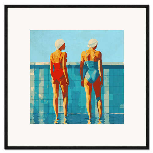 Stampa artistica con cornice Women at the pool