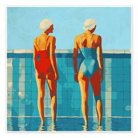 Poster Frauen am Pool