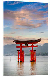 Akrylbillede Itsukushima Shrine on Miyajima Island in the evening - Melanie Viola
