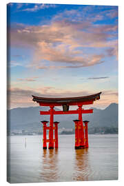 Canvas-taulu Itsukushima Shrine on Miyajima Island in the evening - Melanie Viola