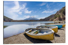 Aluminium print Idyll at Lake Shoji with Mount Fuji