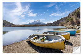Sticker mural Idyll at Lake Shoji with Mount Fuji